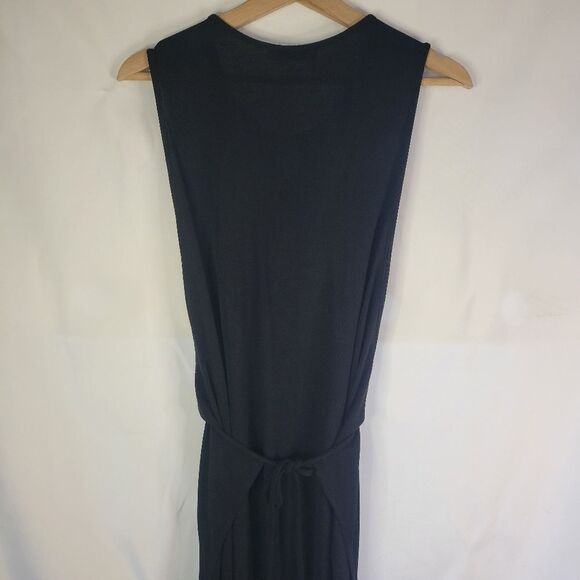 Louise Kennedy Elegant Black Sleeveless Wrap-Around Dress - Picture 4 of 14